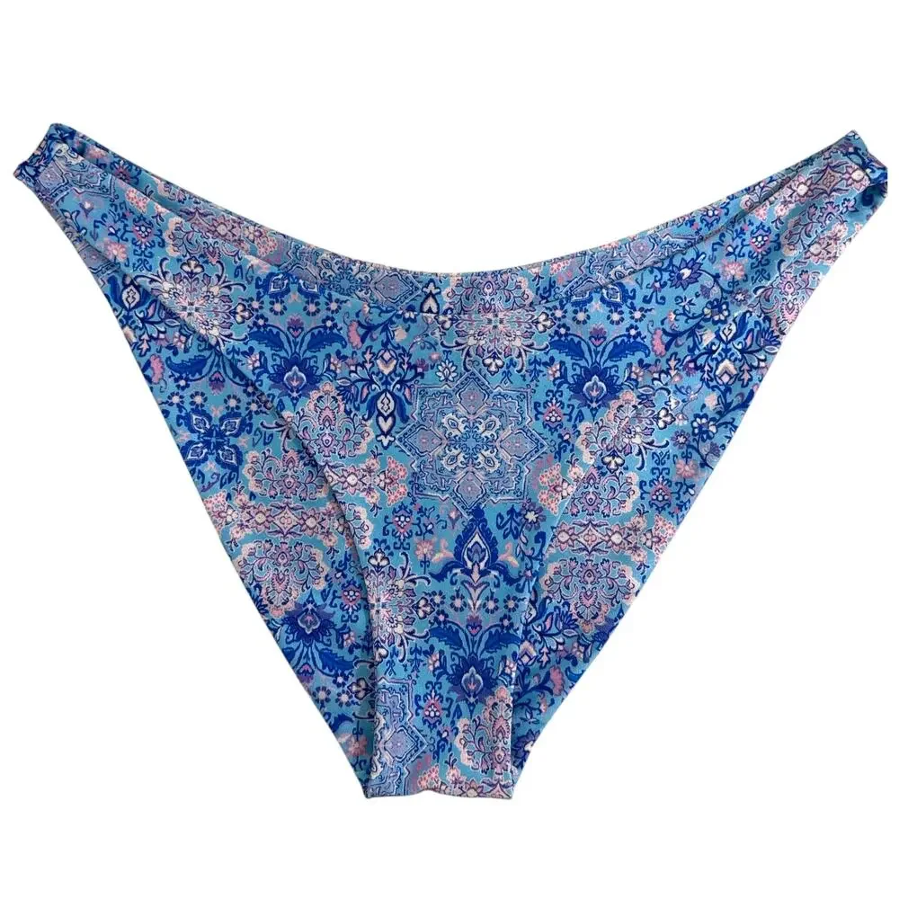 Kulani Kinis Santorini Blue Multicolor Bikini Bottoms Size XL